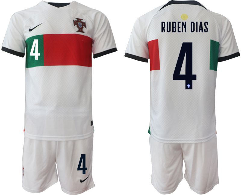 Men 2022 World Cup National Team Portugal away white 4 Soccer Jerseys